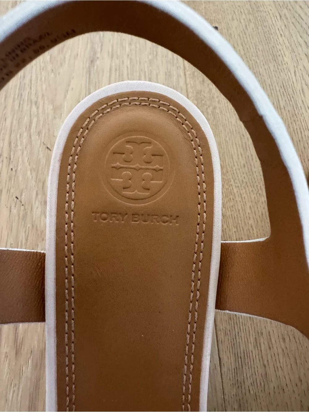 Tory Burch Multicolor Fisherman Block Heel Sandal - White, Light Blue & Brown